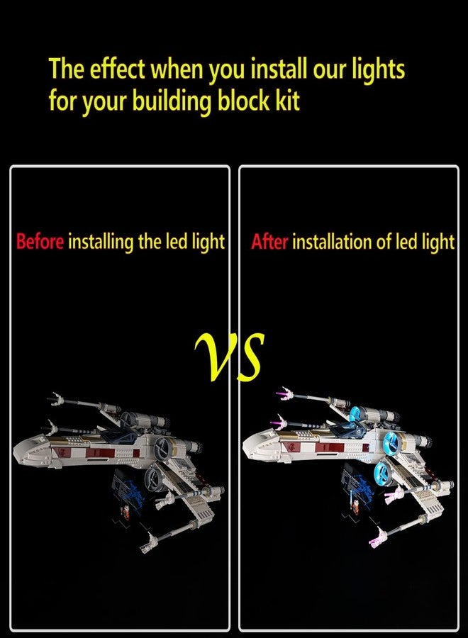 Kyglaring طقم إضاءة LED من Kyglaring متوافق مع مكعبات بناء Lego X-Wing Starfighter 75355، جهاز تحكم عن بعد مطور، الإضاءة فقط، مجموعة النموذج غير متضمنة - Image 3